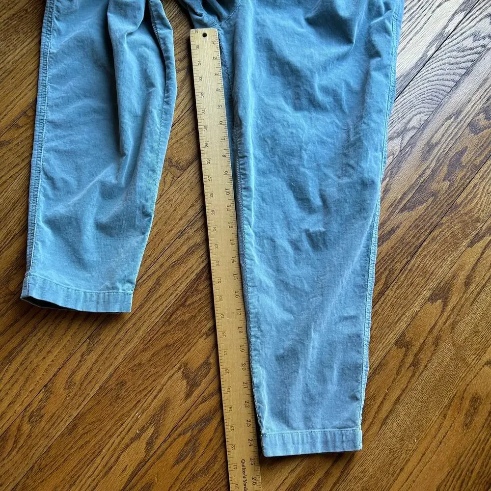 Free People Light Blue Corduroy Paperbag Waist Pleated Trouser Pants XS - Picture 8 of 14